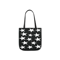 White Pentagram Star Cluster Pattern Shoulder Tote Bag