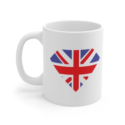 Union Jack Flag Diamond Gem Coffee Mug