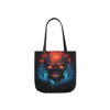 Fiery Hell Skull Watercolour Painting Shoulder Tote Bag