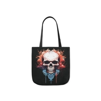 Spooky Skull Watercolour Painting Shoulder Tote Bag