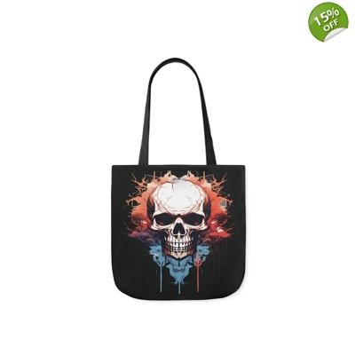 Spooky Skull Watercolour Painting Shoulder Tote Bag Spooky Skull Watercolour Painting Shoulder Tote Bag
