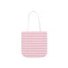 Baby Pink Check Pattern Shoulder Tote Bag