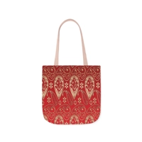 Red And Pale Gold Paisley Shoulder Tote Bag