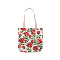 Red Rose Watercolour Pattern Shoulder Tote Bag