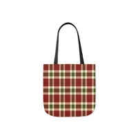 Christmas Red And Green Plaid Tartan Pattern Shoulder Tote..