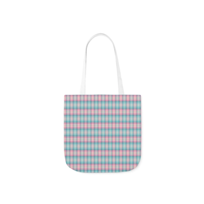 Baby Blue And Light Pink Gingham Check Pattern Shoulder Tote Bag Baby Blue And Light Pink Gingham Check Pattern Shoulder Tote Bag