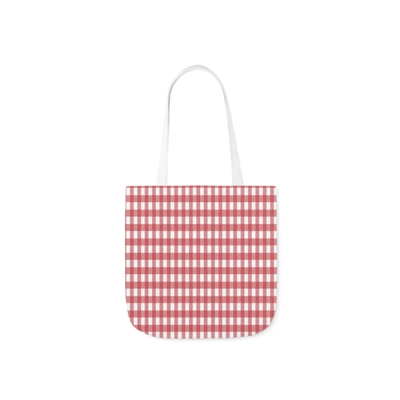 Rose Pink Check Pattern Shoulder Tote Bag