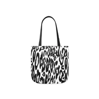 Black And White Leopard Print Pattern Shoulder Tote Bag