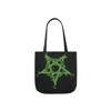 Green Inverted Spotted Pentagram Shoulder Tote Bag