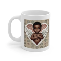 African Baby Cupid Valentines Day Angel Coffee Mug