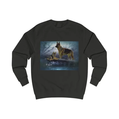 Alsatian Dog And Puppy Woodland Dream Sweatshirt