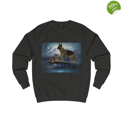 Alsatian Dog And Puppy Woodland Dream Sweatshirt