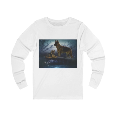 Alsatian Dog And Puppy Woodland Dream Long Sleeve T-Shirt