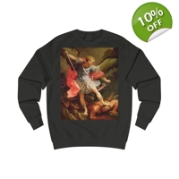Archangel Michael Defeating Satan Christian Warrior Sweatshirt