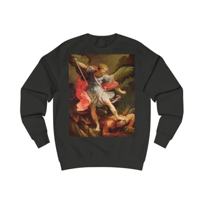 Archangel Michael Defeating Satan Christian Warrior Sweatshirt