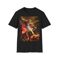 Archangel Michael Defeating Satan Christian Warrior T-Shirt