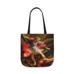 Archangel Michael Defeating Satan Christian Warrior Shoulder Tote Bag