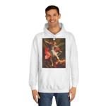 Archangel Michael Defeating Satan Christian Warrior Hoodie