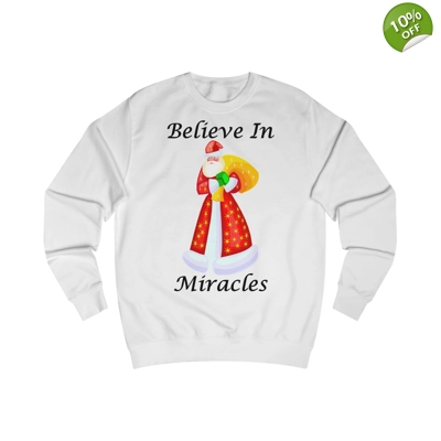 Believe In Miracles Santa Stars Christmas Sweatshirt