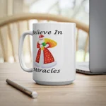 Believe In Miracles Santa Stars Christmas Coffee Mug