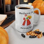 Believe In Miracles Santa Stars Christmas Coffee Mug