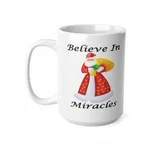 Believe In Miracles Santa Stars Christmas Coffee Mug