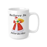 Believe In Miracles Santa Stars Christmas Coffee Mug