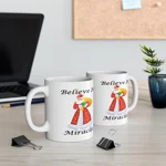 Believe In Miracles Santa Stars Christmas Coffee Mug