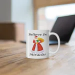Believe In Miracles Santa Stars Christmas Coffee Mug