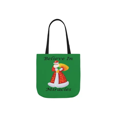 Believe In Miracles Santa Stars Christmas  Shoulder Tote Bag