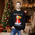 Believe In Miracles Santa Stars Christmas Sweatshirt