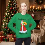 Believe In Miracles Santa Stars Christmas Sweatshirt