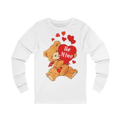 Be Mine Valentine Bear Hearts Long Sleeve T-Shirt