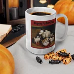 Happy Father's Day Sheepdog and Puppies Coffee Mug