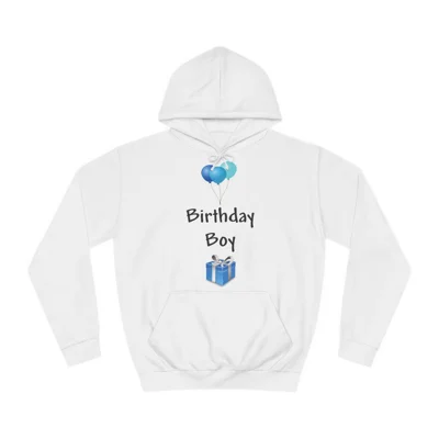 Birthday Boy Blue Balloons And Present Hoodie