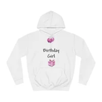 Birthday Girl Pink Balloons And Present Hoodie
