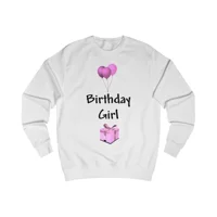 Birthday Girl Pink Balloons And Present Sweatshirt