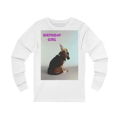 Birthday Girl Basset Dog Long Sleeve T-Shirt