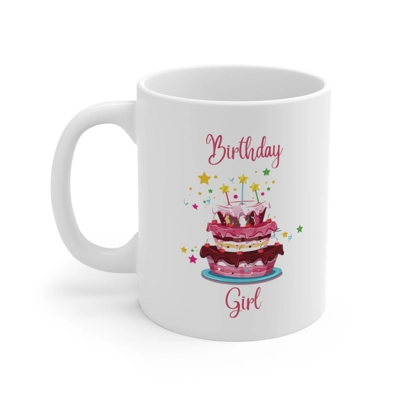 Birthday Girl Star Birthday Cake Coffee Mug