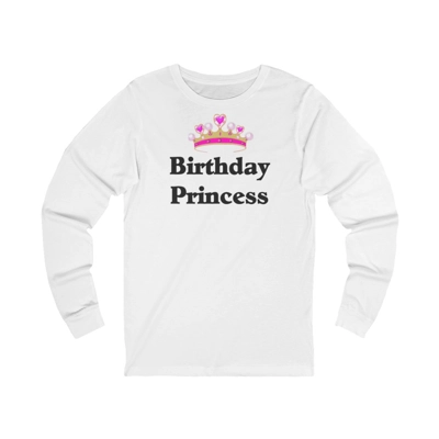 Birthday Princess Crown Long Sleeve T-Shirt