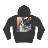 Black And White Cat Cute Watercolour Hoodie