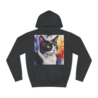 Black And White Tuxedo Cat Watercolour Hoodie