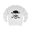 Black Skull and Crossbones Distressed Sweatshirt