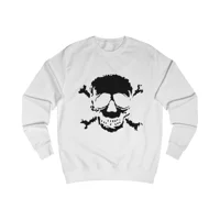 Black Skull and Crossbones Distressed Sweatshirt