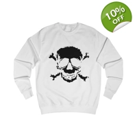 Black Skull and Crossbones Distressed Sweatshirt