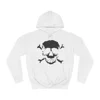 Black Skull and Crossbones Distressed Hoodie