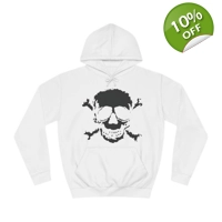 Black Skull and Cross Bones Distressed Hoodie