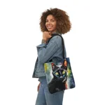 Black Cat Cute Watercolor Shoulder Tote Bag