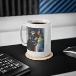 Black Cat Cute Watercolour Coffee Mug