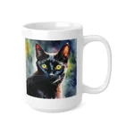 Black Cat Cute Watercolour Coffee Mug